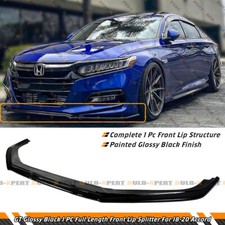 1pc Full Length Gt Style Front Bumper Chin Lip Splitter For 2018-20 Honda Accord 1pc Full Length Gt Style Front Bumper Chin Lip Splitter For 2018-20 Honda Accord