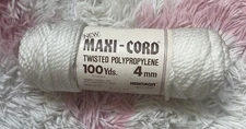Vintage Maxi-Cord Pale Yellow Twisted Herculon 100 Yrd 4mm Macrame Cord
