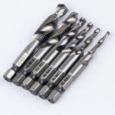 6pcs High Speed Steel Screw Thread Metric Spiral Hand Plug Tap M3-M10 Tool