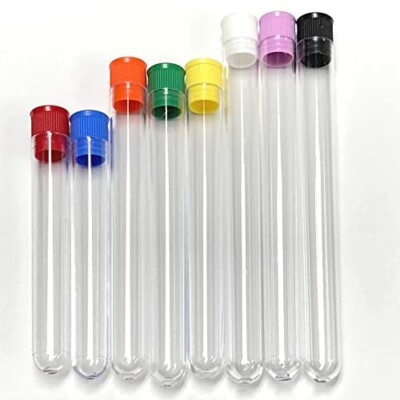 Plastic Test Tubes with Orange Caps, 16x150mm, Karter Scientific (Case of 1000)
