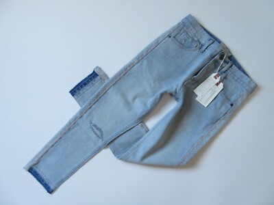NWT Current/Elliott Slouchy Skinny Eureka Side Embroidery Released Hem Jeans 24