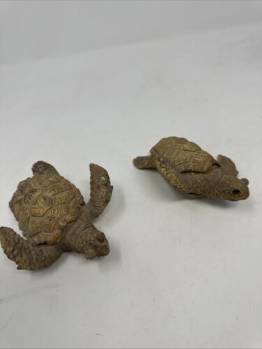 Set of 2 Vintage Stone Critters Sea Turtles SC-306 SIGNED 1989 Made In USA