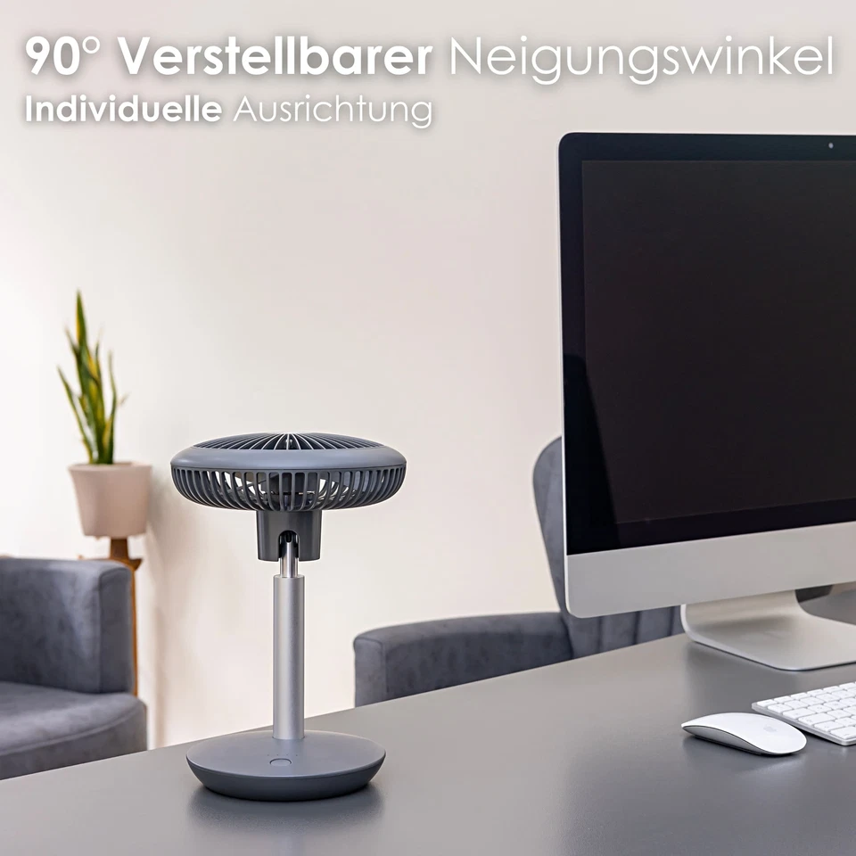 Tischventilator Akku Ventilator Kleiner Ventilator Fan Luftkühler Windmaschine - Bild 4 von 4