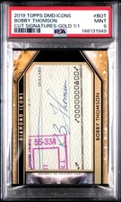 2019 TOPPS DIAMOND ICONS CUT SIGNATURES GOLD 1/1 BOBBY THOMSON 1/1 PSA 9 AUTO