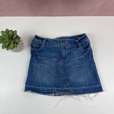 Tommy Hilfiger Blue Denim Cut Off Jean Skirt Girl Child Size 5