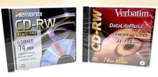 Lot of 2 Verbatim  Memorex CD-RW 650MB Rewritable Discs NEW