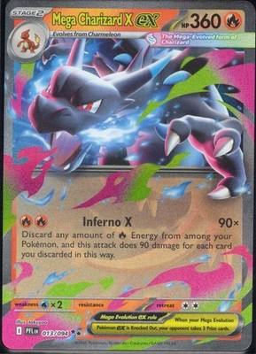 Mega Charizard X EX 013/094 Phantasmal Flames ME02 Pokemon 2025