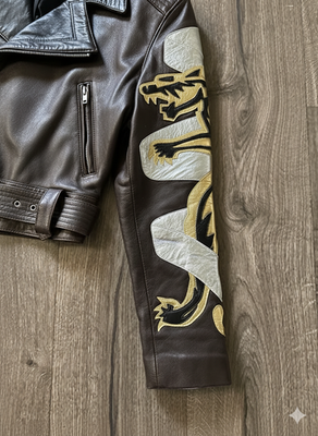 Vintage 80s Michael Hoban North Beach Leather Tiger Dragon Men