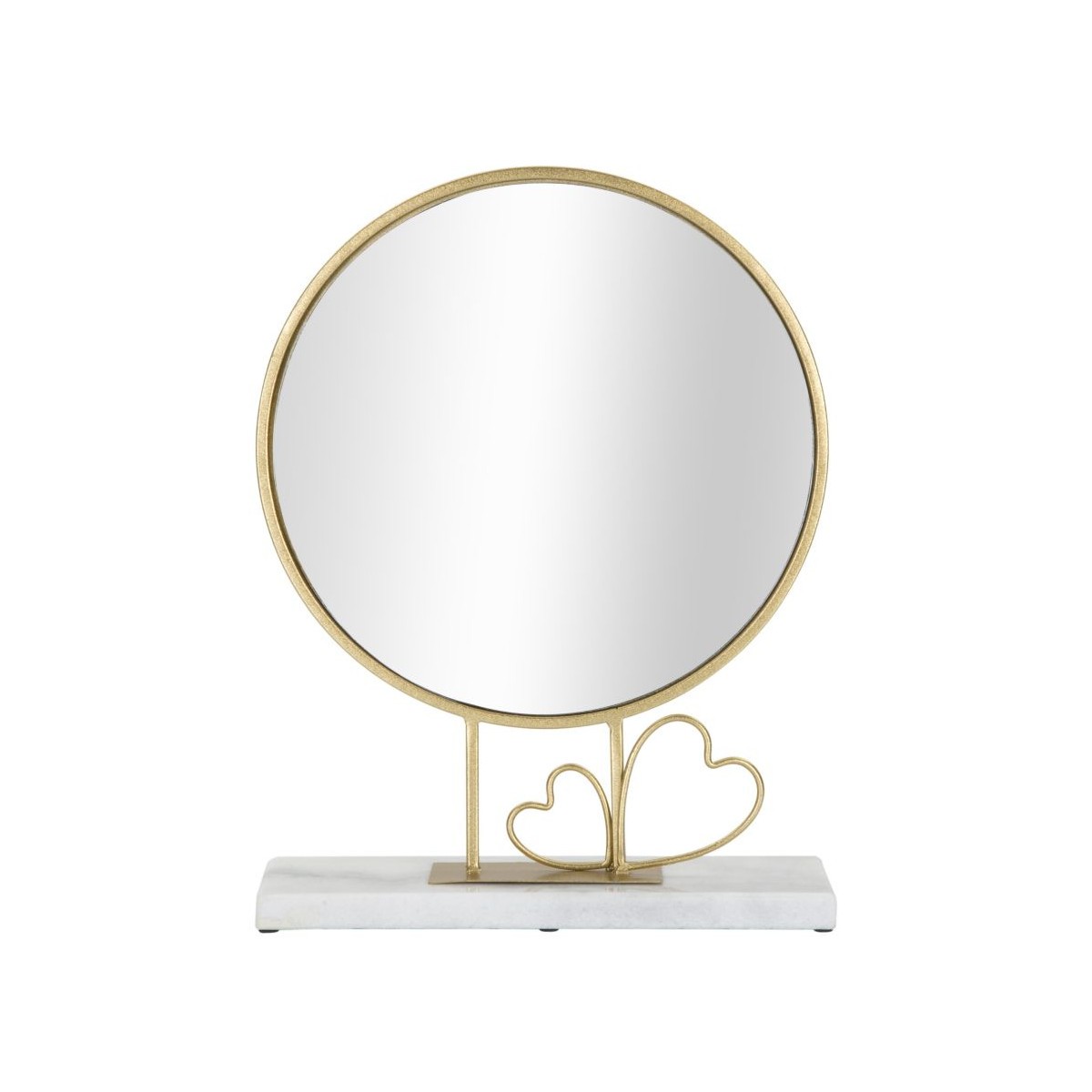 Miroir sur pied marbre doré Hearts 39cm pour sublimer votre éclat
