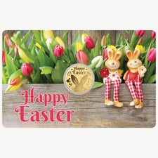 Coniglietto pasquale 999 oro fino 1/1000 oz moneta in cartoncino