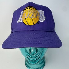 Vintage 90s Los Angeles Lakers Hat Snapback VTG Cap Top Of The World TOTW Purple