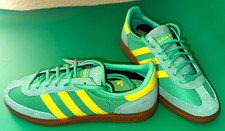 NEW Adidas Handball Spezial Green Suede Yellow Accent Gum Bottoms JH5444 M8/W9