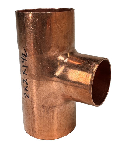 NIBCO Reducing Tee 2" x 2" x 1-1/2" CxCxC Solder Joint CTS Copper Sweat Fitting