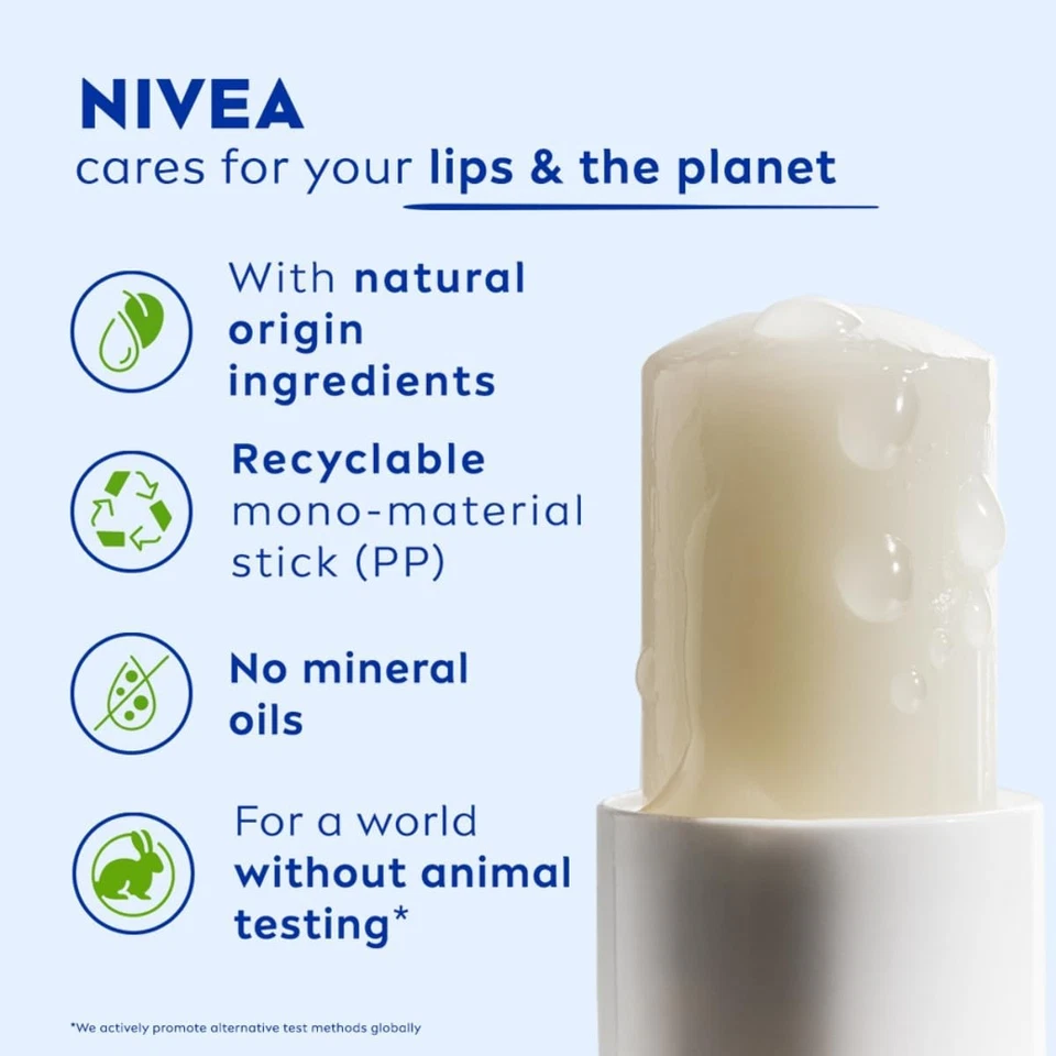 Bálsamo labial NIVEA MEN Active Care 4,8 g | Fórmula hidratante fundida 24 H Foto 3 de 3