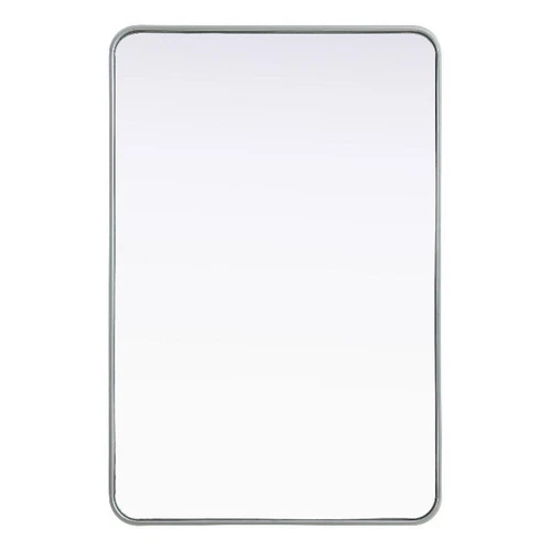 Elegant Decor Contour Metal Rectangle Mirror 28X42 In Silver - Picture 1 of 11