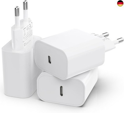 25W USB C Adapter, 3er Pack USB c ladegerät für iPhone 16 15 14 Plus Pro Max 13