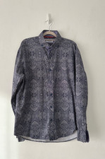 Jiggler Lord Berlue Kensington Shirt Men's Navy Paisley Pattern Cotton Size 5/XL