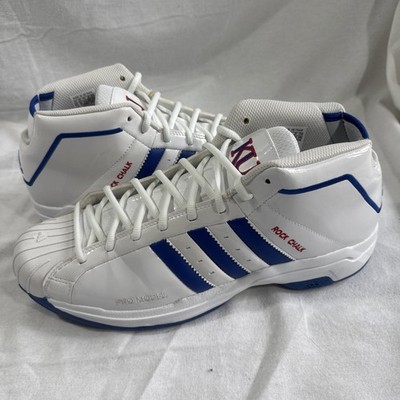 Adidas Pro Model 2g Kansas Jayhawks Rock Chalk White Blue 12.5 Basketball Shoes