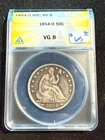 1854 O SEATED LIBERTY HALF DOLLAR ANACS VG 8 996