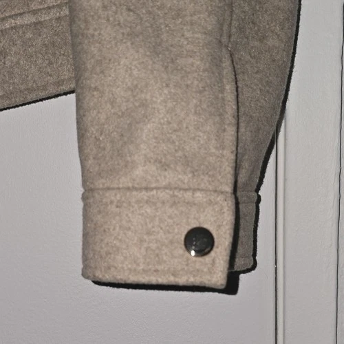 ZARA  Beige Wool Blend Full Zip Jacket Lined Pockets Size L image 5