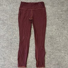 Athleta Leggings Womens Size S Burgundy Mesh Panel High Rise Athletic Yoga Pants