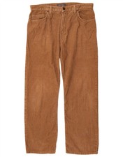Marks & Spencer Mens Straight Corduroy Trousers W34 L29 Brown Cotton CL09