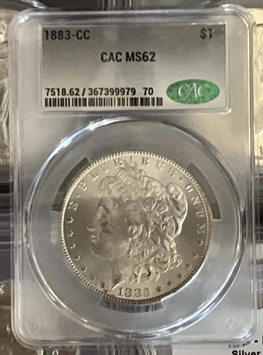 1883 cc $1 CAC MS62 Morgan Silver Dollar Toning