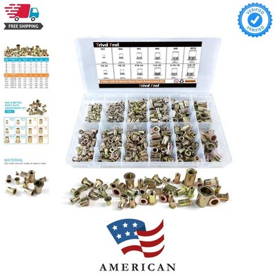 Rivet Nut Tool Kit, 520pcs SAE & Metric Rivet Nut Assortment Kit w Galvanized...