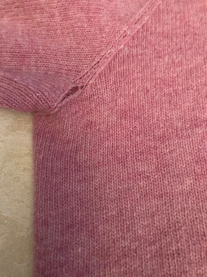 VIntage Handmade Wool Cardigan Made in Scotland, Pink - Image 3 of 4