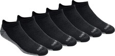 Dickies Men's 6 Pack Dri-Tech Comfort Quarter Socks Black Fits Shoe Size 6-12 US