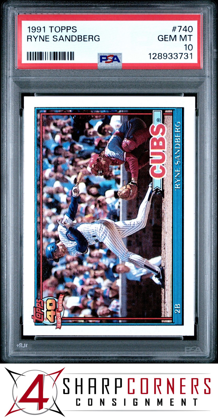 1991 TOPPS #740 RYNE SANDBERG CUBS HOF PSA 10
