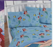 Ariel Little Mermaid Twin Size Sheet Set 3 Pieces Kids Set