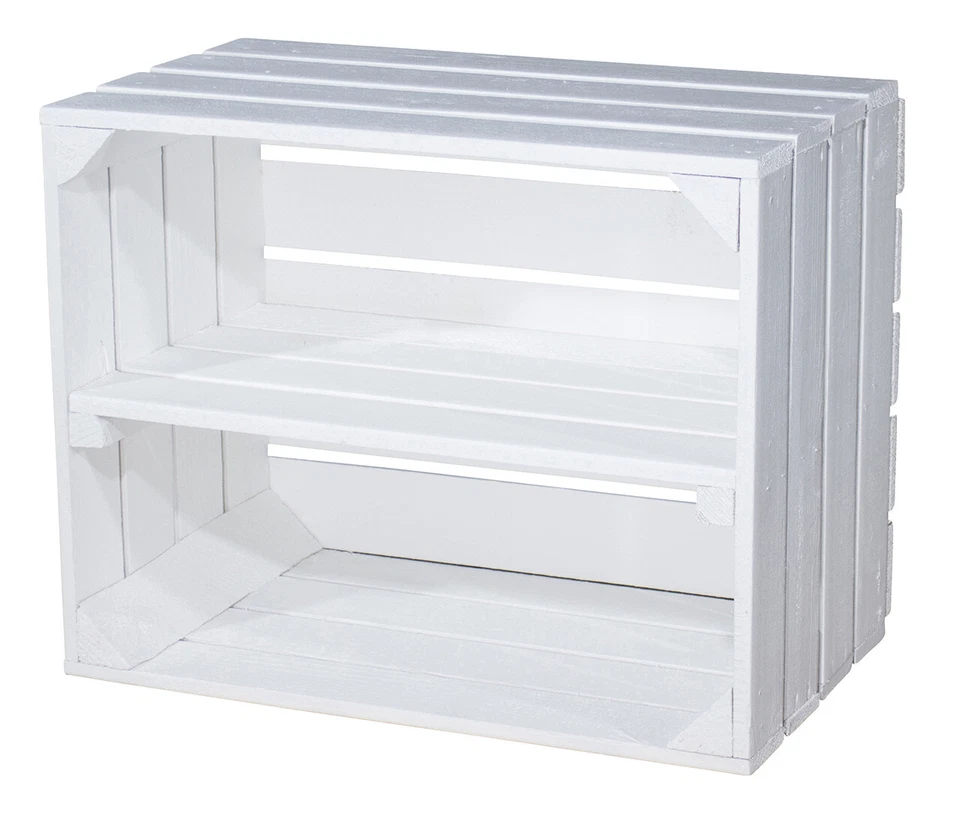 KIS-01W Pflanzkiste Holz Kiste Truhen Kasten Nadelholz Rechteck Braun Weiß Wein - Bild 2 von 2