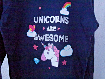 NEW * 164 / 13-14 Years * PRIMARK cares UNICORNS * Sweat Jumper * Pink Navy Silver