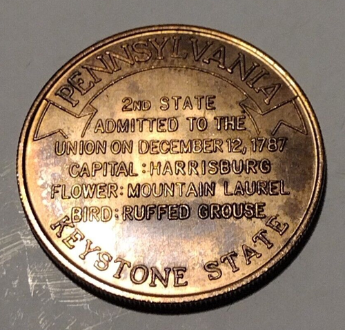 PENNSYLVANIA Bronce Shell Oil Game Token Estados de la Unión - Moneda única - Imagen 3 de 5