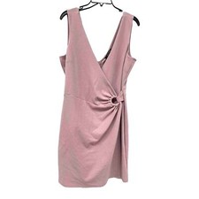 NWT Sz XL Speechless Pink Faux Wrap Dress. Ruched Side. Tiny Flaws Waist & Hem.