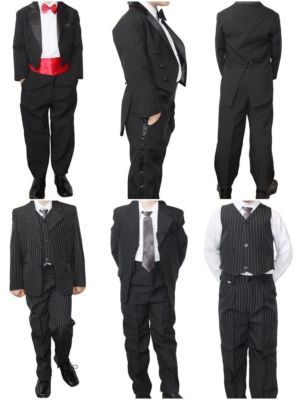 KINDER JUNGEN HOSENANZUG 5TLG MIT BLAZER WESTE KRAWATTE HOSE HEMD 