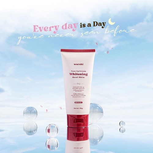Worshi Tone Up Cream Brightening Real Skin SPF50 PA++ Non-Sticky Body 65 g - Picture 3 of 5