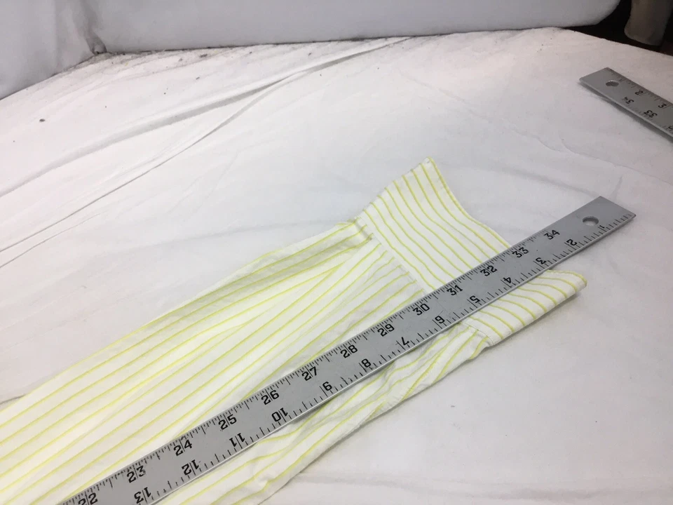 Camisa de Vestir Malo 15.5 33 Algodón Rayas Amarillas Hecha en Italia Sin Defectos YGI R1-591 Foto 3 de 4