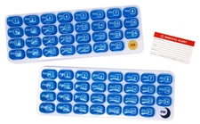 AM/PM 31-Day Monthly Pill Organizer Pods with Tray and Bonus Medical Alert Card 