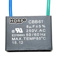 HQRP Capacitor para Hampton Bay de Ventilador 8uf, 2-Alambres / CBB61 Reemplazo