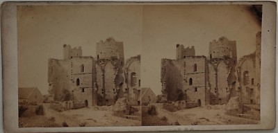 Photo Stéréo Vintage Ruines Romantiques Normandie France - Tirage Albumine C1865 - Procédé Ancien - Occasion