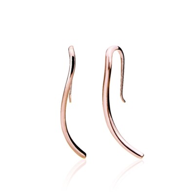 Ohrringe Rosegold geblitzt Sterlingsilber Welle poliert Haken