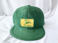 Vintage John Deere Snapback Trucker Cap Hat - Farm Tractor Implement