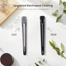 Non-Slip Hair Sectioning Clips with Silicone Band-6 Black Duckbill Styling Clips