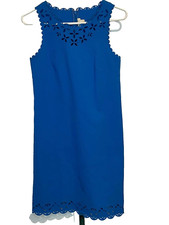 J.CREW Dress Women's Size 0 Blue Cutouts Zipper Back Sleeveless