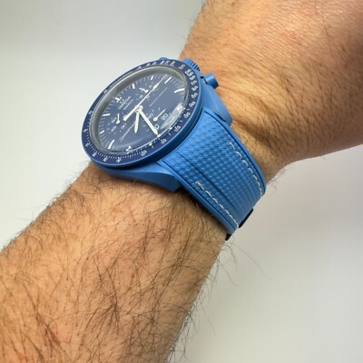 Watch Strap for Swatch X MoonSwatch Mission to Neptune  Blue / White 20mm