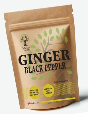 Ingwerwurzel Kapseln 500mg Clean Natura Ingwer schwarzer Pfeffer vegane Nahrungsergänzungsmittel
