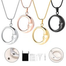 Urn Necklace for Ashes Moon Urn Pendant Keepsake Urn Necklace Cremation Jewelry