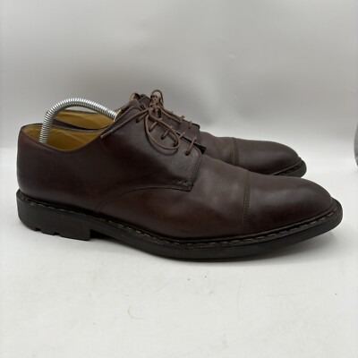 Heschung Mens Brown Leather Stitched Lace-up Derby Shoes Size 12.5 (1)
